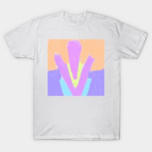 Pink purple green watercolor abstract art T-Shirt